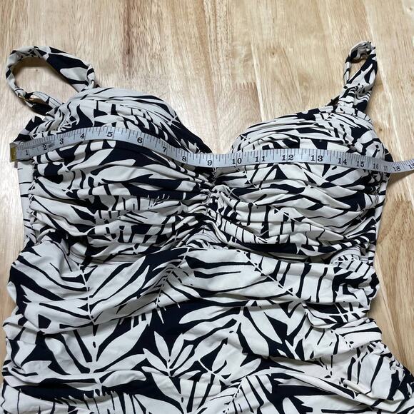 Bleu Rod Beattie NWT Urban Oasis Shirred Bandeau One Piece Swimsuit Size 14 - Picture 9 of 11